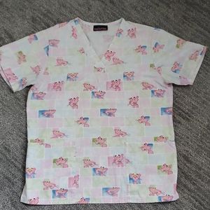 Vintage Pink Panther scrub top